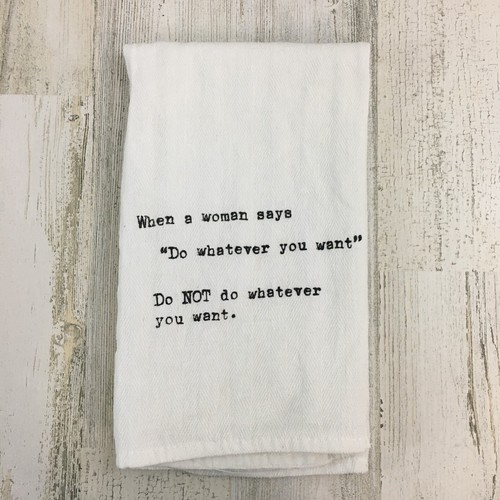 Novelty white tea towel - novelty, bar